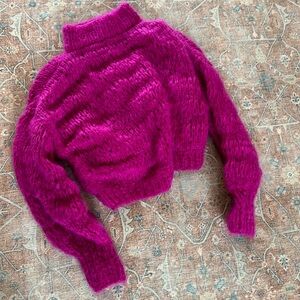 Frisson Knits Magenta Bubble Sweater